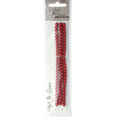 6mm Round Glass Pearl Beads (available in 7 colours)